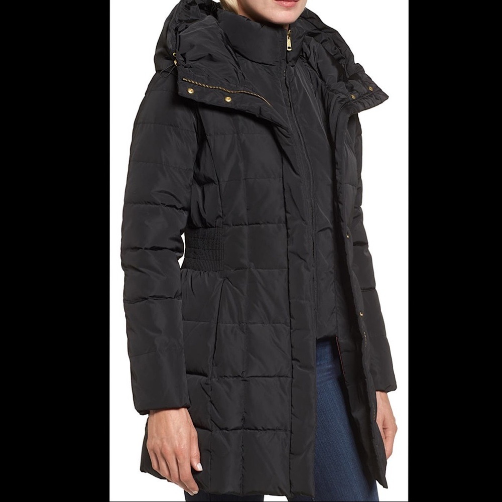 🔥🔥🔥NEW Cole Haan Hooded Black Down Puffer Coat Jacket - Picture 9 of 16